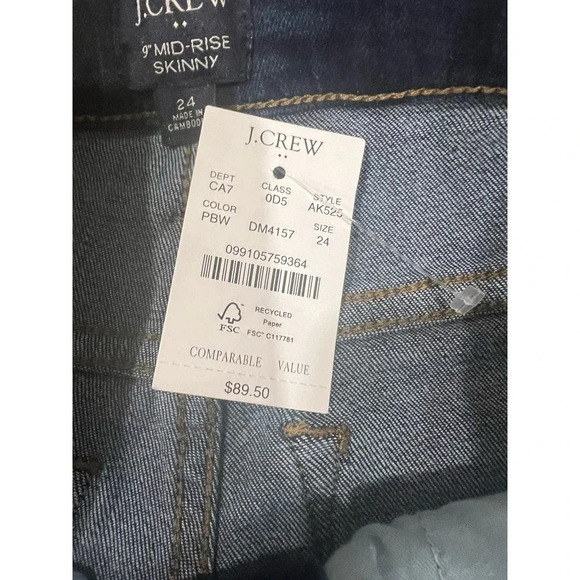 J crew 9" mid-rise skinny jean in signature stretch - Picture 8 of 8